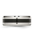 Фото #2 товара Stainless Steel Polished Black Enamel 8mm Edge Band Ring