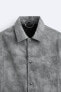 Faded leather effect overshirt