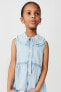 Denim dress with peter pan collar