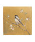 Danhui Nai Black Capped Chickadee on Gold Canvas Art - 15.5" x 21"