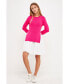 Фото #3 товара Women's Poplin Combo Knit Dress