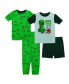 ფოტო #1 პროდუქტის Little Boys Cotton 4 Piece Pajama Set