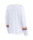 Фото #3 товара Women's White Clemson Tigers Retro Power Striped Long Sleeve T-shirt