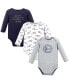 ფოტო #1 პროდუქტის Baby Boys Cotton Long-Sleeve Bodysuits, Aviation, 3-Pack