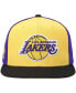 Фото #3 товара Men's Gold Los Angeles Lakers On The Block Snapback Hat