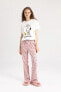 Fall In Love Snoopy Regular Fit Kısa Kollu Pijama Takımı B6171ax24sp