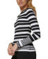 Фото #3 товара Women's Striped Logo-Cuff Crewneck Sweater