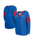 ფოტო #1 პროდუქტის Women's Royal Buffalo Bills Lace-Up Notch Neck Long Sleeve T-shirt
