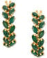 Фото #8 товара Emerald Marquise-Cut Leaf Design Small Hoop Earrings (4 ct. t.w.) in 14k Gold, 0.67" (Also in Ruby & Sapphire)