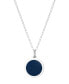 ფოტო #5 პროდუქტის Mini Initial Pendant Necklace in Sterling Silver and Navy Enamel, 16" + 2" Extender