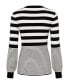 Women's L/S Varied Stripe V-Neck Sweater