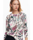 ფოტო #2 პროდუქტის Women's Sweater with floral details