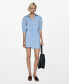 ფოტო #1 პროდუქტის Women's Striped Wrap Shirt Dress