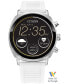 ფოტო #1 პროდუქტის Unisex CZ Smart Wear OS White Silicone Strap Smart Watch 41mm