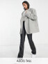 ASOS DESIGN Tall wool swing grandad blazer in grey