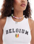 ASOS DESIGN vest top with belgium football graphic in white