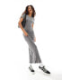 Noisy May short sleeve maxi dress in grey anthrazit-grau, L - EU 40 - фото #1