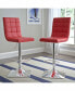 Фото #6 товара Adjustable Square Tufted Barstool in Bonded Leather, Set of 2