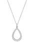 ფოტო #1 პროდუქტის Diamond Graduated Open Teardrop 18" Pendant Necklace (5/8 ct. t.w.) in 14k White Gold or 14k Yellow Gold
