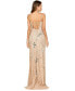 ფოტო #2 პროდუქტის Women's Mirror Beaded Gown With High Slit