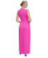 ფოტო #2 პროდუქტის Women's V-Neck Side-Knot Sleeveless Gown