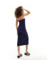 Фото #4 товара Urban Bliss bandeau denim midaxi dress in indigo blue