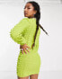 Фото #4 товара COLLUSION 3D textured knitted bodycon dress in green