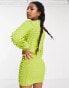 COLLUSION 3D textured knitted bodycon dress in green