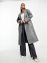 Glamorous longline relaxed coat in brushed grey marl