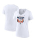 ფოტო #4 პროდუქტის Women's White Houston Astros 2022 American League Champions Locker Room Plus Size V-Neck T-shirt