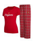 ფოტო #1 პროდუქტის Women's Cardinal, Gray USC Trojans Arctic T-shirt and Flannel Pants Sleep Set