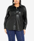 Фото #1 товара Plus Size Tyler Faux Leather Shacket Jacket