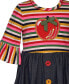 Toddler & Little Girls Apple-Appliqué Striped & Denim Dress