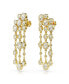 ფოტო #4 პროდუქტის Round Cut, Chandelier, White, Gold-Tone Imber Drop Earrings