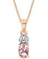 ფოტო #1 პროდუქტის Morganite (3/8 ct. t.w.) & Diamond Accent 18" Pendant Necklace in 14k Rose Gold