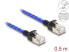 Фото #2 товара Сетевой кабель RJ45 с плетеным манжетом Cat.6A U/FTP Slim 0.5 м синий - Network - CAT 6a DELLOCK