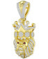 ფოტო #2 პროდუქტის Men's Diamond (1/2 ct. t.w.) & Ruby Accent Lion King Pendant in 14k Gold-Plated Sterling Silver