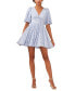 ფოტო #1 პროდუქტის Women's Floral Lace Balloon-Sleeve Fit & Flare Dress