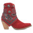 Dingo Bandida Round Toe Cowboy Booties Womens Red Casual Boots DI184-600 9 - фото #1