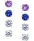 4-Pc. Set Multicolor Cubic Zirconia Stud Earrings in Sterling Silver, Created for Macy's