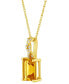 Citrine (2-1/6 ct. t.w.) & Diamond (1/20 ct. t.w.) Braided Bale 18" Pendant Necklace in 14k Gold