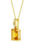 ფოტო #3 პროდუქტის Citrine (2-1/6 ct. t.w.) & Diamond (1/20 ct. t.w.) Braided Bale 18" Pendant Necklace in 14k Gold