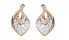 Stylish bicolor earrings with zircons SC419