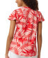 ფოტო #2 პროდუქტის Women's Printed Moss Crepe Short-Sleeve Top