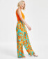 ფოტო #3 პროდუქტის Petite Floral-Print High-Rise Wide-Leg Pants, Created for Macy's