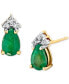ფოტო #1 პროდუქტის Emerald (3/4 ct. t.w.) & Diamond Accent Pear Stud Earrings in 10k Gold
