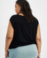 Trendy Plus Size Sleeveless Twisted-Hem Top, Created for Macy's