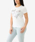 Women's Shorts Sleeve Vintage-like Foil Crewneck T-shirt