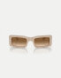 Фото #3 товара Persol francis rectangle sunglasses in brown with brown lens in solid beige