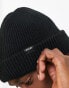 French Connection FCUK ribbed beanie hat in black